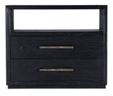 Linville Falls - Shou Sugi Ban 2-Drawer Nightstand - Black