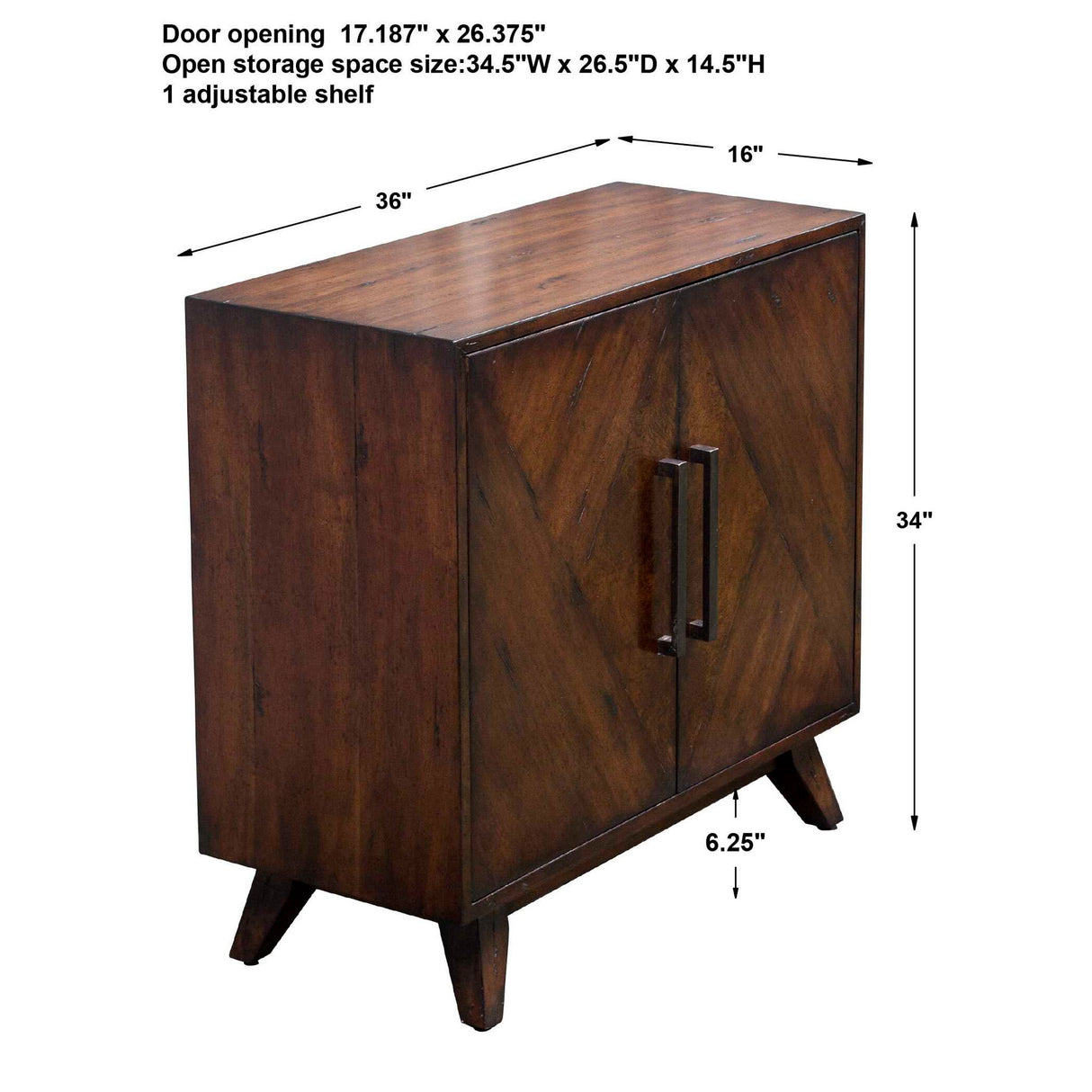 Liri - Mid-century Accent Cabinet - Brown, Dark