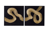 Connected Frame Canvas (Set of 2) - Black / Gold