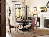 Charleston - Round Pedestal Dining Table With 1-20in leaf - Dark Brown