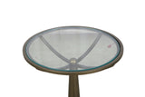Delgado - Accent Table - Antique Brass / White Marble