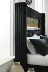 Tayleena - Upholstered Bed With Fireplace And Wireless Audio