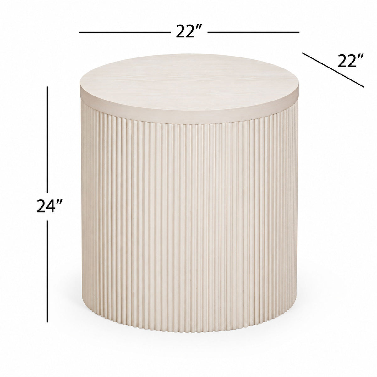 Lena - End Table - Washed White Oak