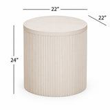 Lena - End Table - Washed White Oak