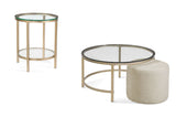 Anderson - Round Cocktail Table With Ottoman - Antique Gold
