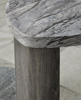 Surmour - Triangle End Table - Gray / Brown