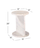 Emmett - Accent Table - White