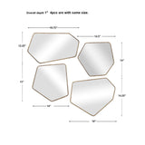 Linneah - Modern Mirrors, Set Of 4 - Gold