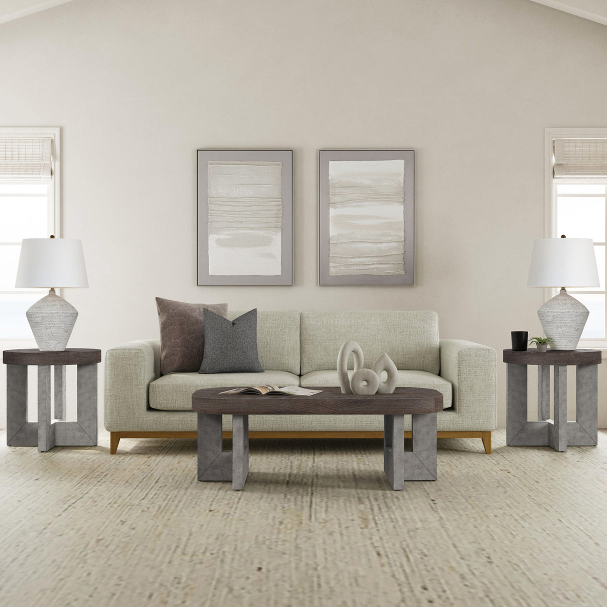 Zole I Framed Canvas - Gray