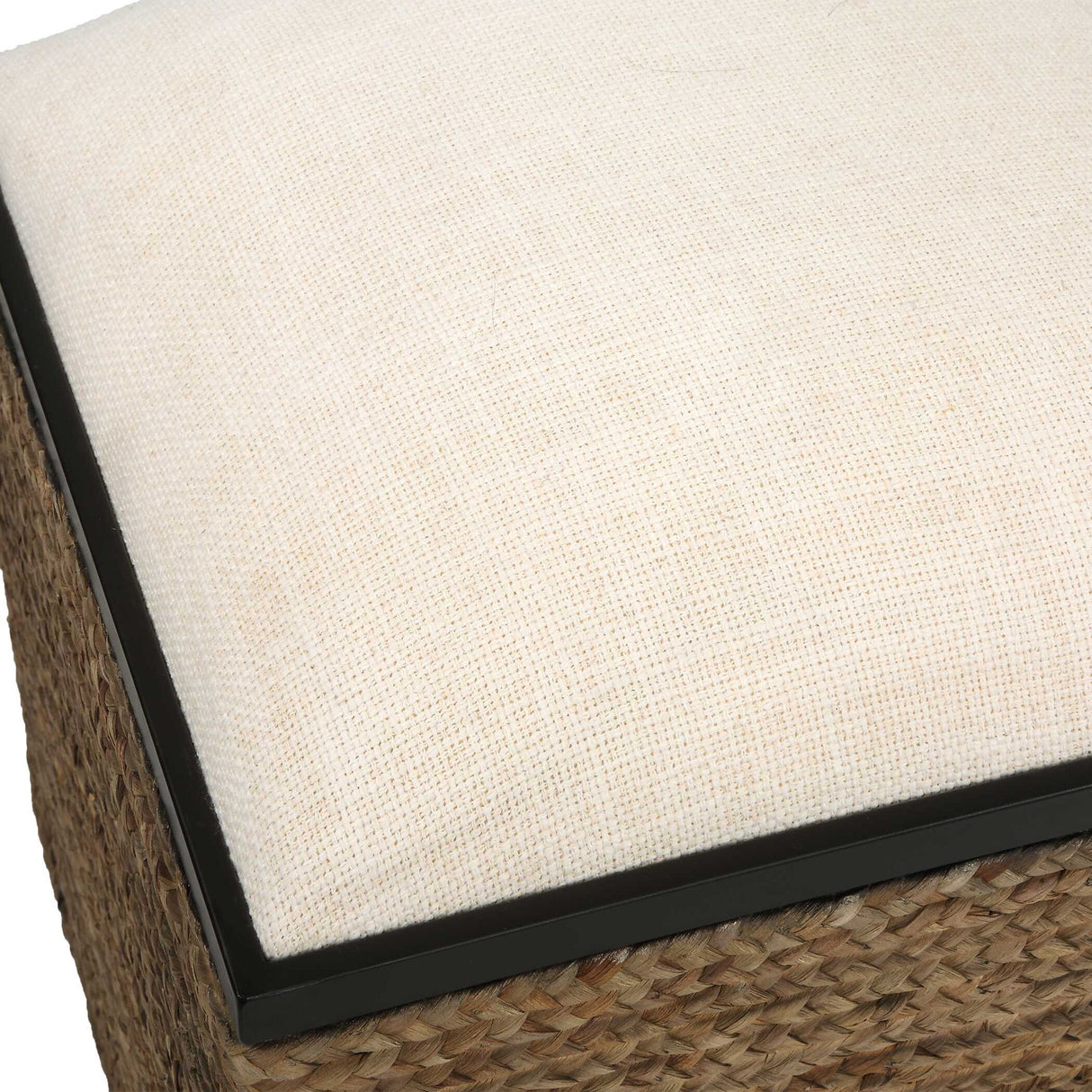 Island - Square Straw Accent Stool