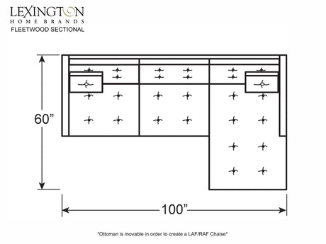 Lexington Upholstery - Fleetwood Bi-Sectional - Light Blue