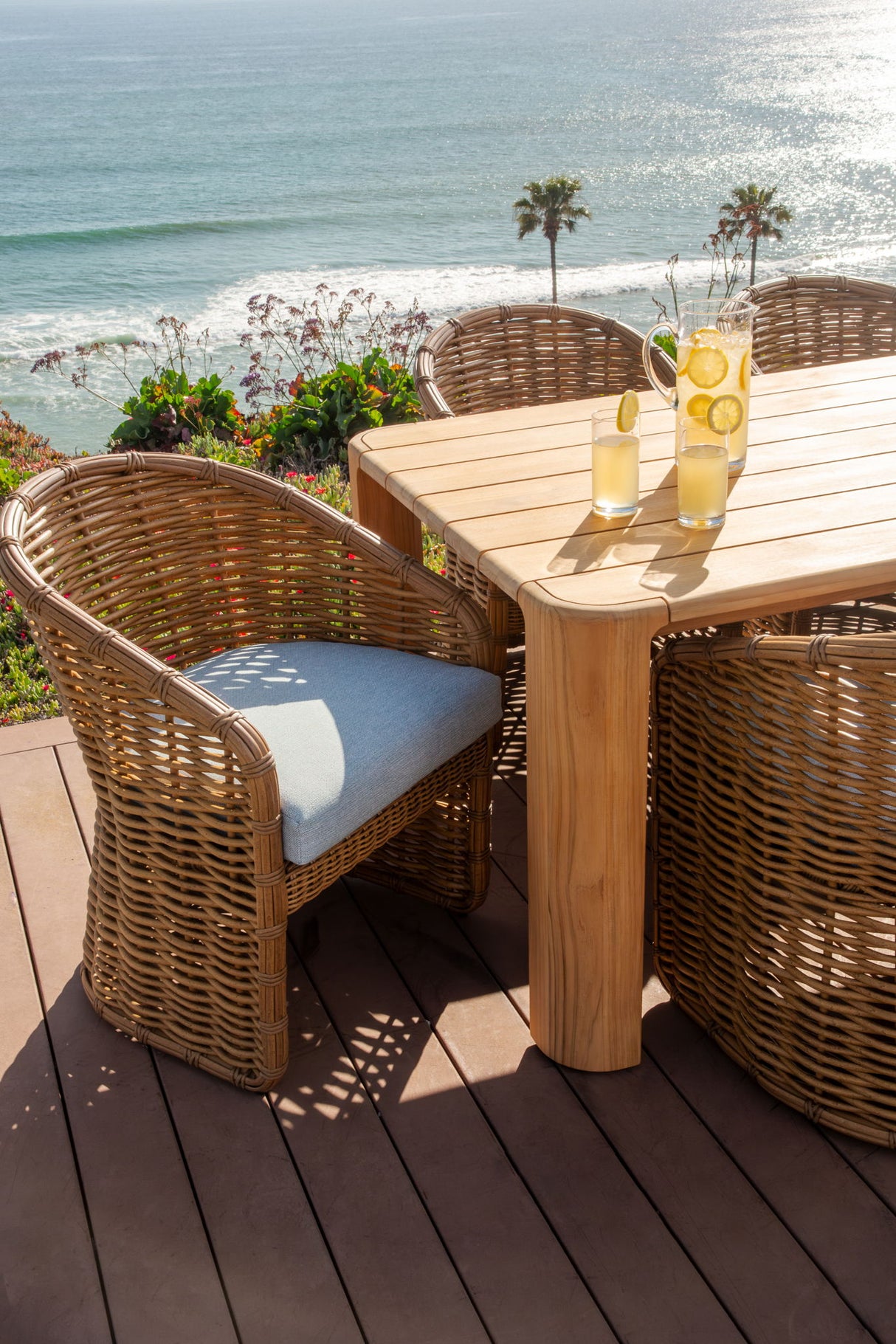 Natural Teak - 96" Dining Table - Light Brown
