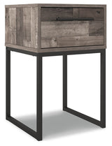 Neilsville - One Drawer Night Stand - Black / Gray