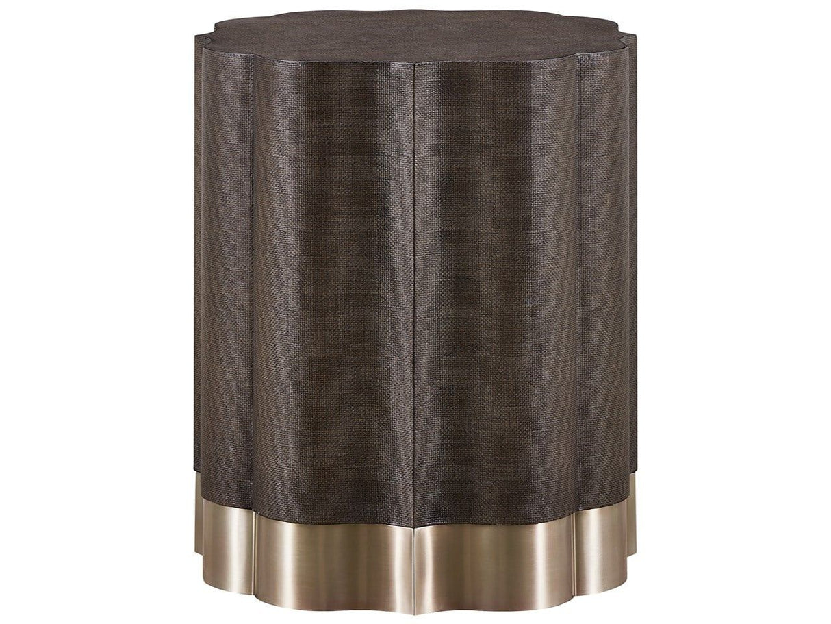 Fenwick - Embossed End Table - Dark Brown