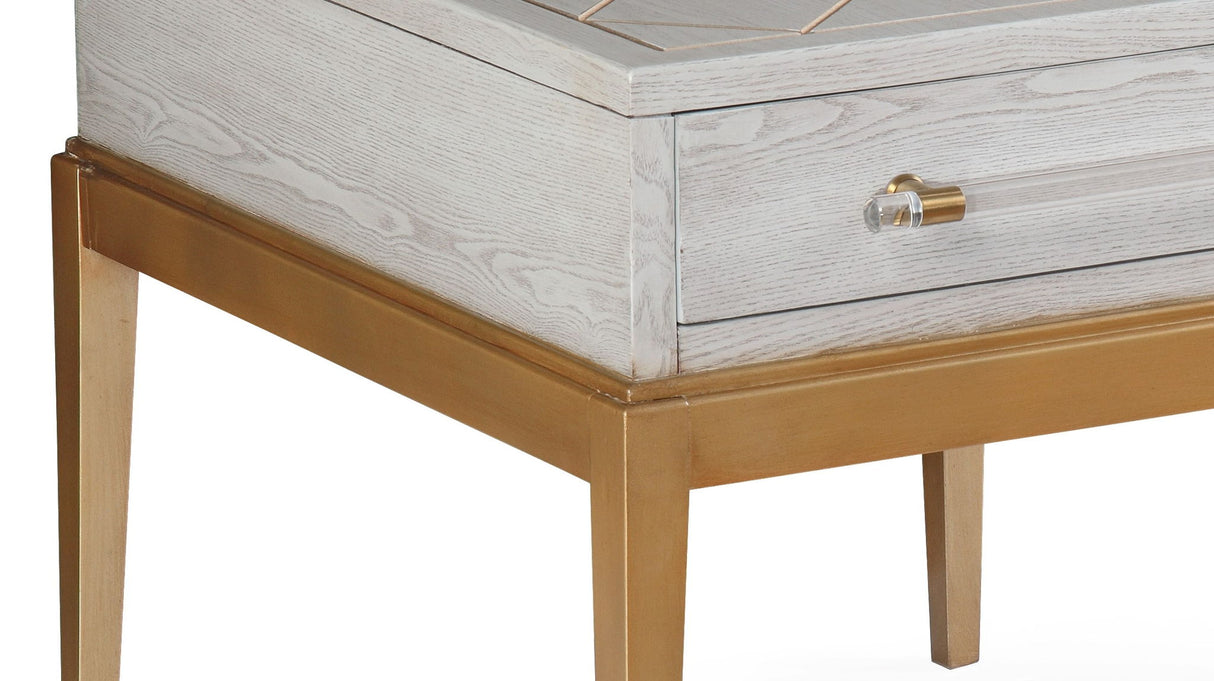 Perrine - Rectangle End Table - Silver