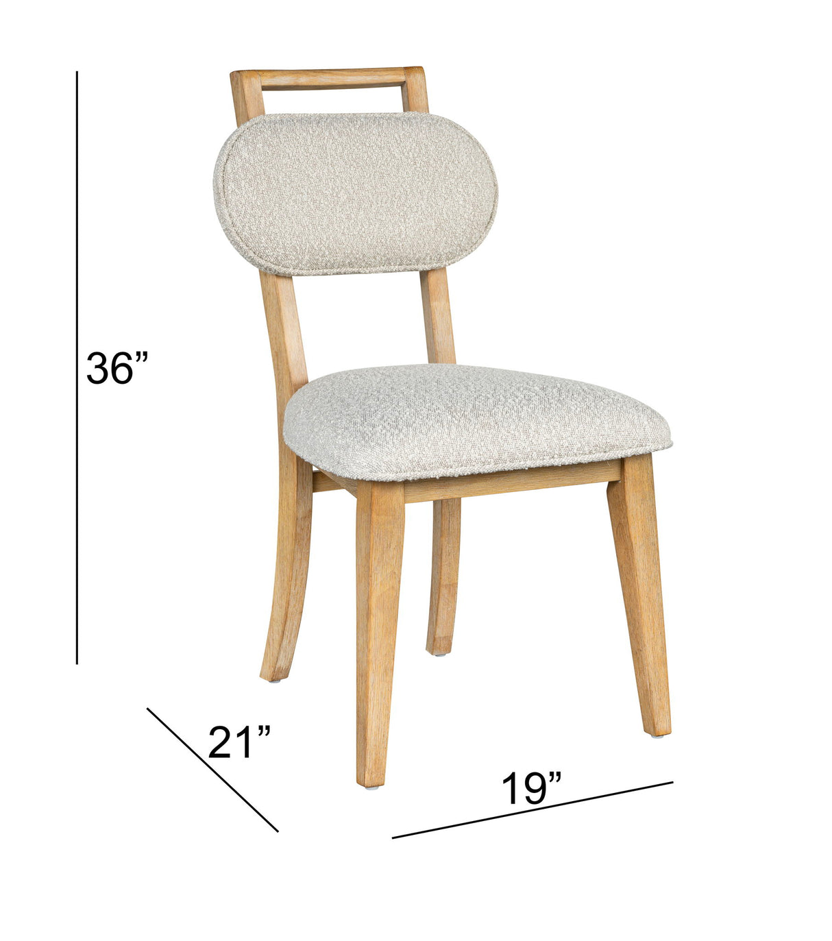 Ryder - Dining Chair - Chestnut Elm / Ant Brass / Tauple Boucle