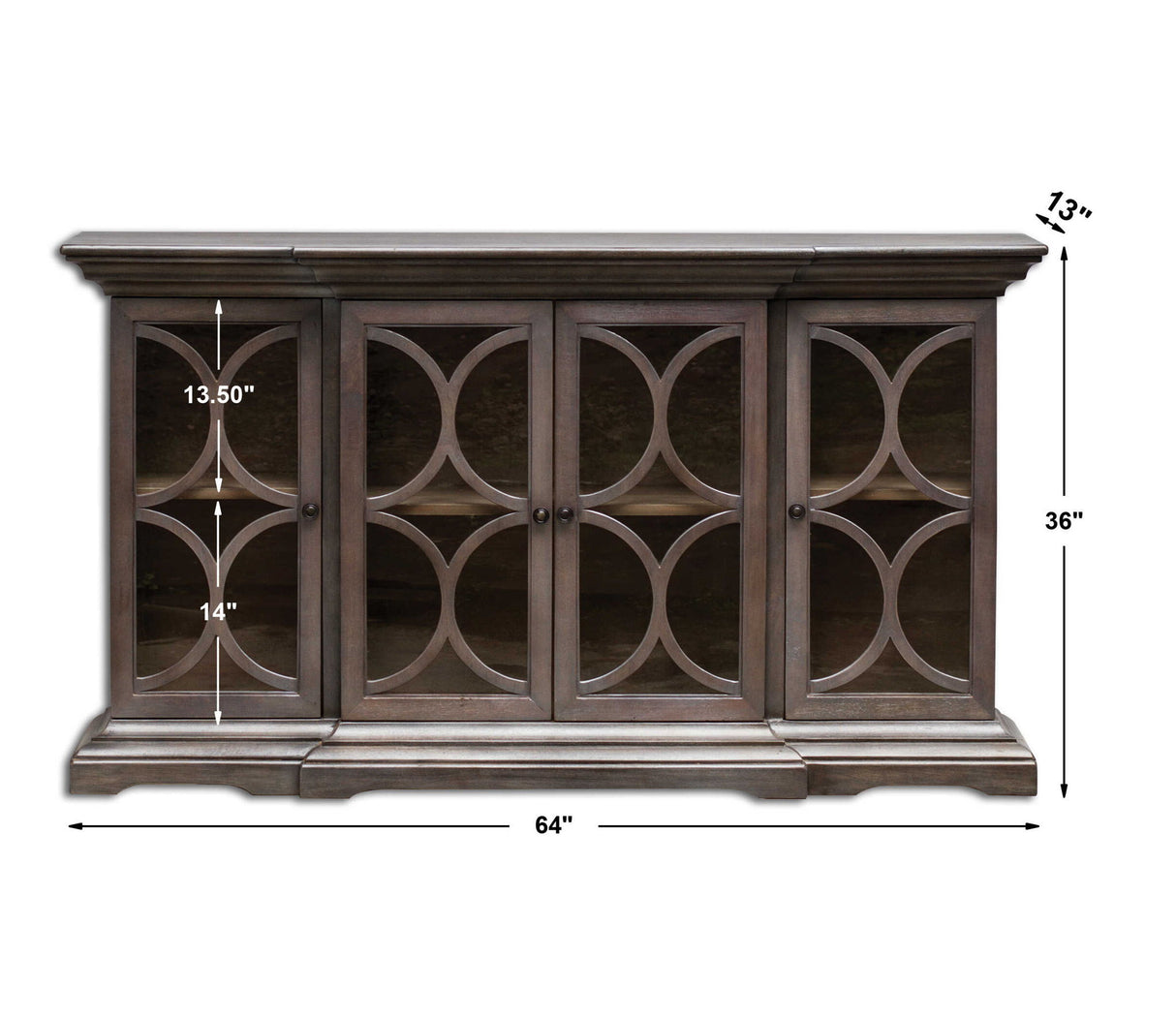 Belino - Wooden 4 Door Chest - Brown, Dark