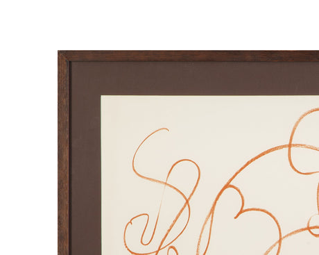Meandering Lines II Framed Print - Cream
