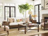 Bali Hai - Harborside Sofa - Dark Brown / White