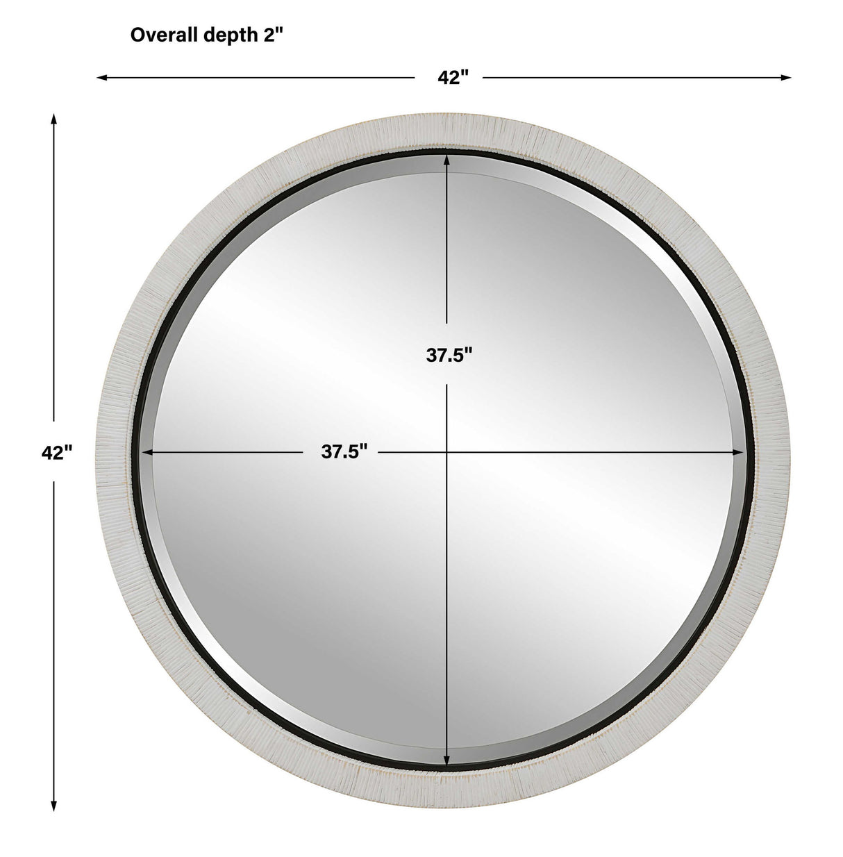 Granada - Round Mirror - White