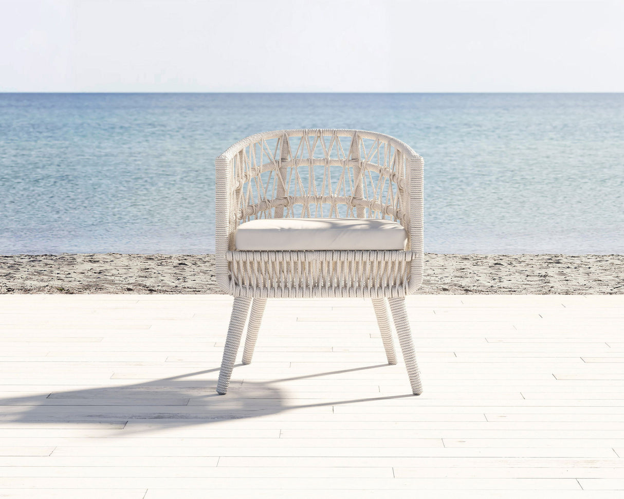 Dana - Rope Dining Chair, With Self Welt - Linen Canvas