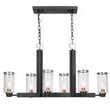 Jarsdel - 6 Light Industrial Island Light - Black