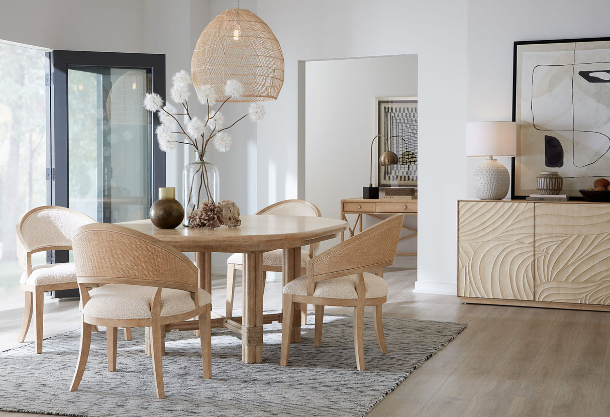 Retreat - Pole Rattan Round Dining Table With 1-20in Leaf