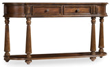 Leesburg - Demilune Hall Console - Dark Brown