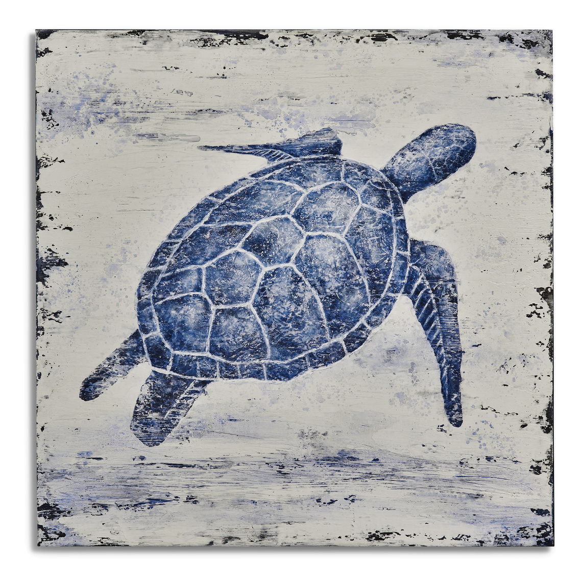 Sea Turtle Canvas Art - Blue
