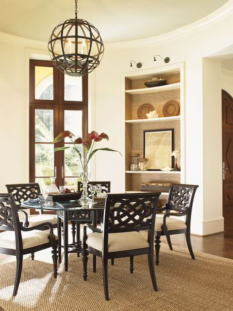 Royal Kahala - Wood Molokai Arm Chair - Dark Brown / Beige