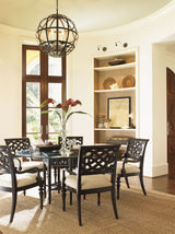 Royal Kahala - Sugar And Lace Dining Table With 60" Glass Top - Dark Brown