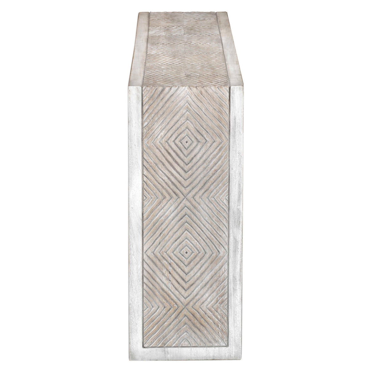 Genara - Carved Console Table - Bone White
