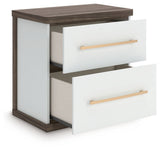 Kendanport - 3 Pc. - Dresser And 2 Nightstands - Brown / White