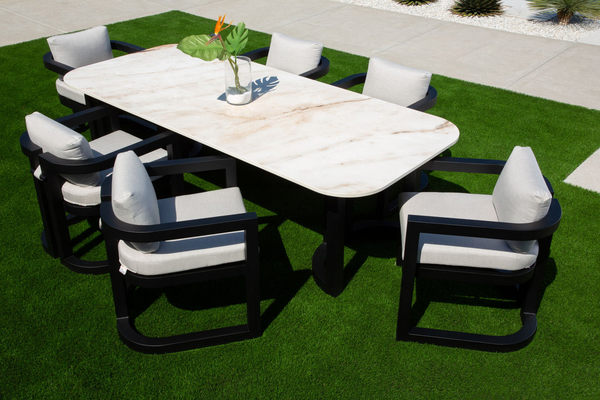 Malibu - 96" Dining Table - Black / White