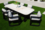 Malibu - 96" Dining Table - Black / White