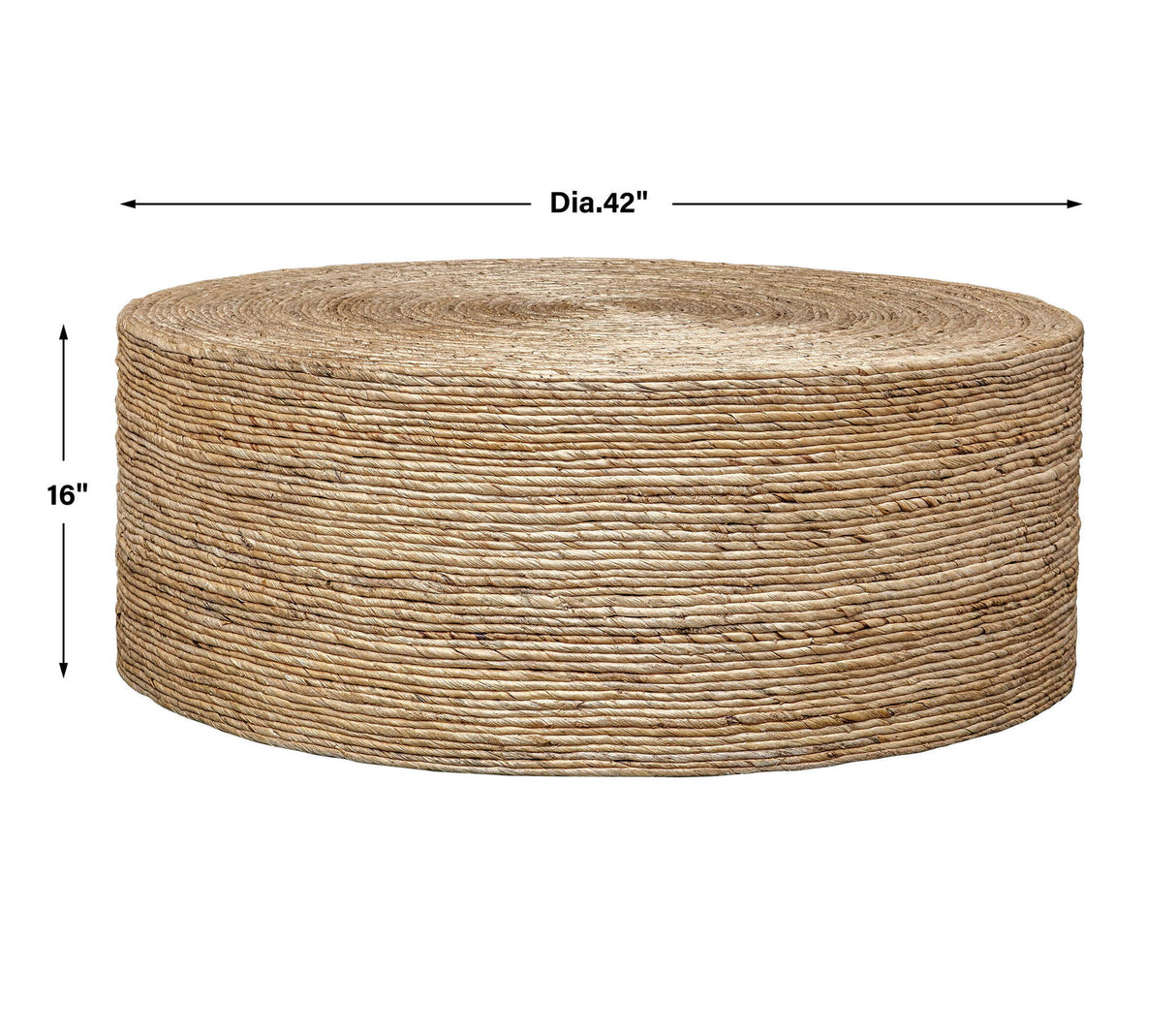 Rora - Woven Round Coffee Table - Light Brown
