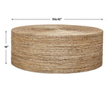 Rora - Woven Round Coffee Table - Light Brown
