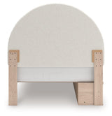 Arloster - 4 Pc. - Full Panel Storage Bed, Dresser, Mirror And Nightstand - Tan