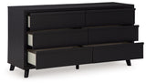 Danziar - Six Drawer Dresser - Black
