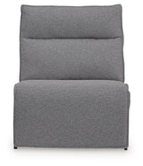 Modmax II - 8-Piece Power Reclining Sectional With LAF Press Back Power Chaise And Console - Salt And Pepper