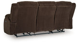 Free Wake - Reclining Power Sofa With Drop Down Table - Chocolate