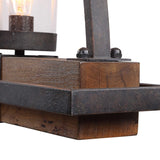 Atwood - 5 Light Rustic Linear Chandelier - Light Brown