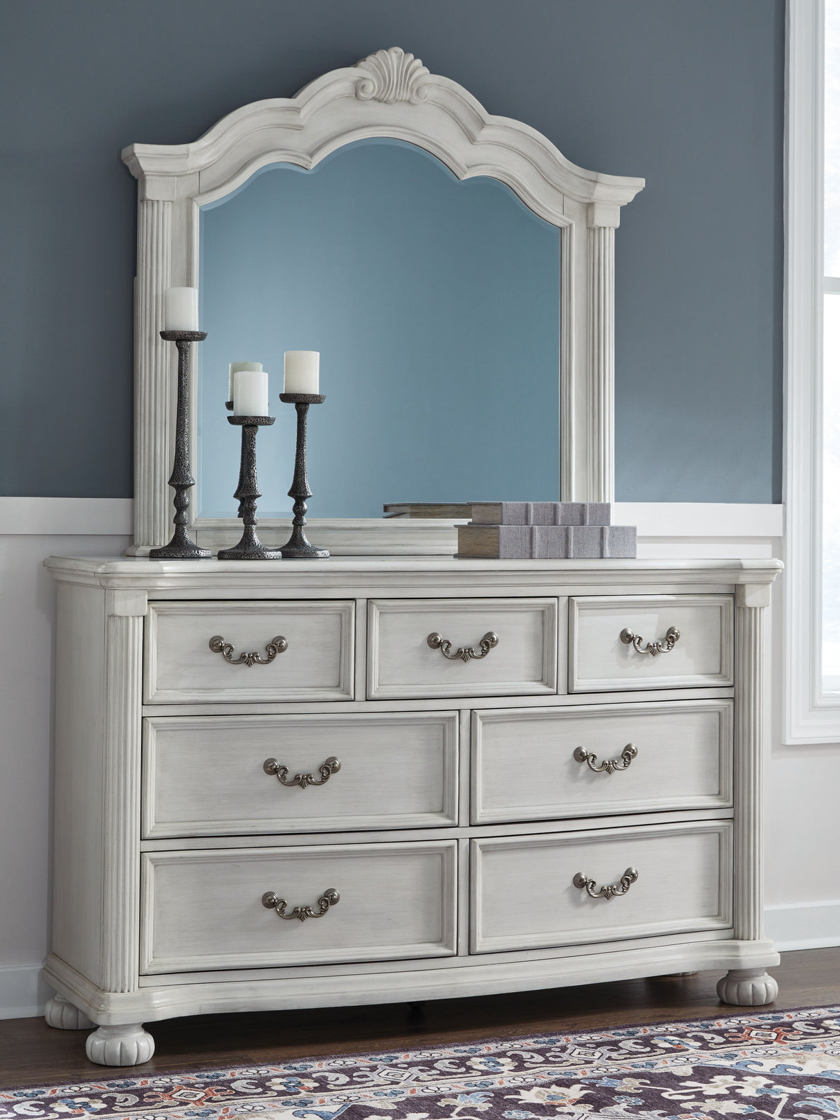 Montelaine - Dresser And Mirror - Antique White