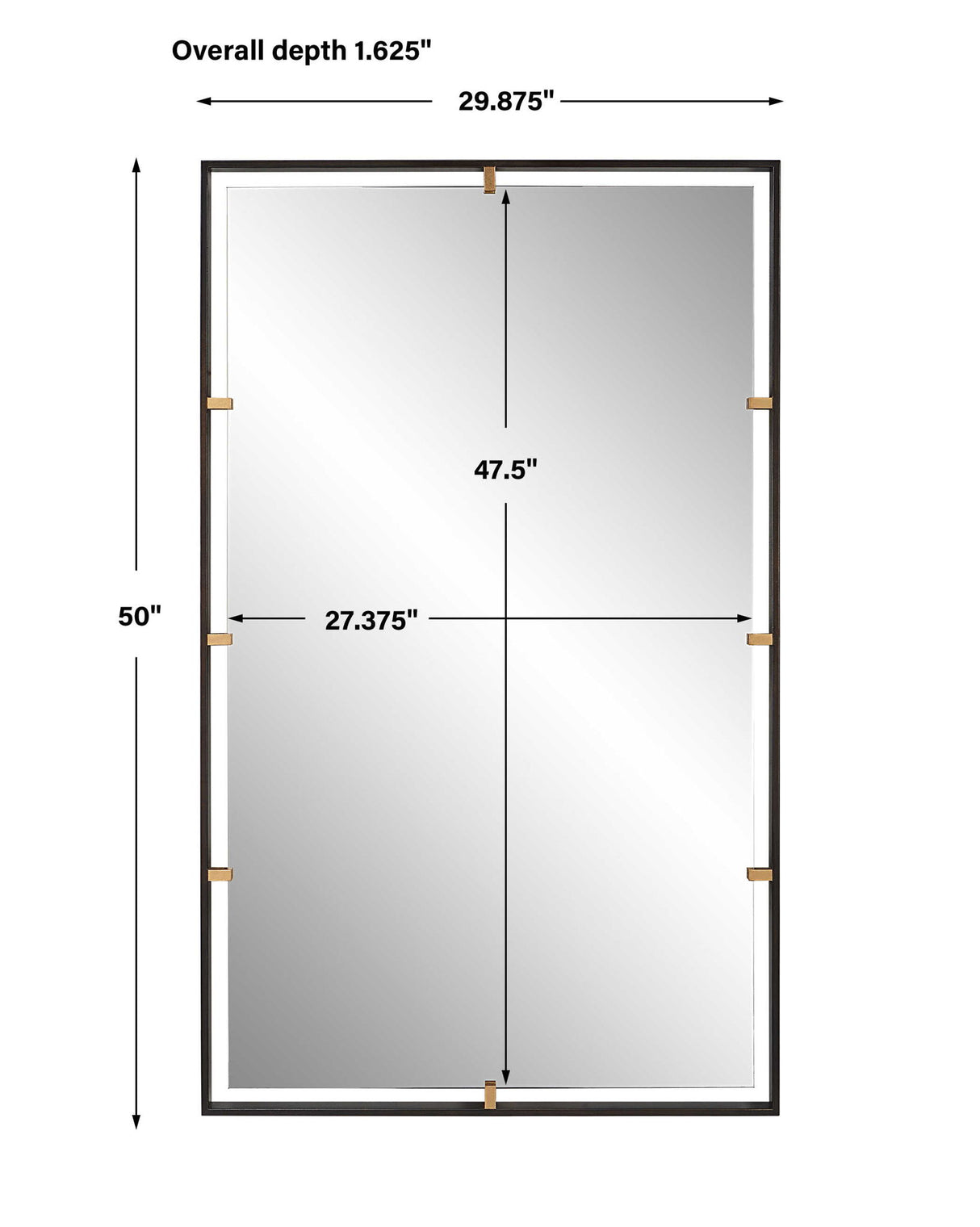 Egon - Rectangular Mirror - Black