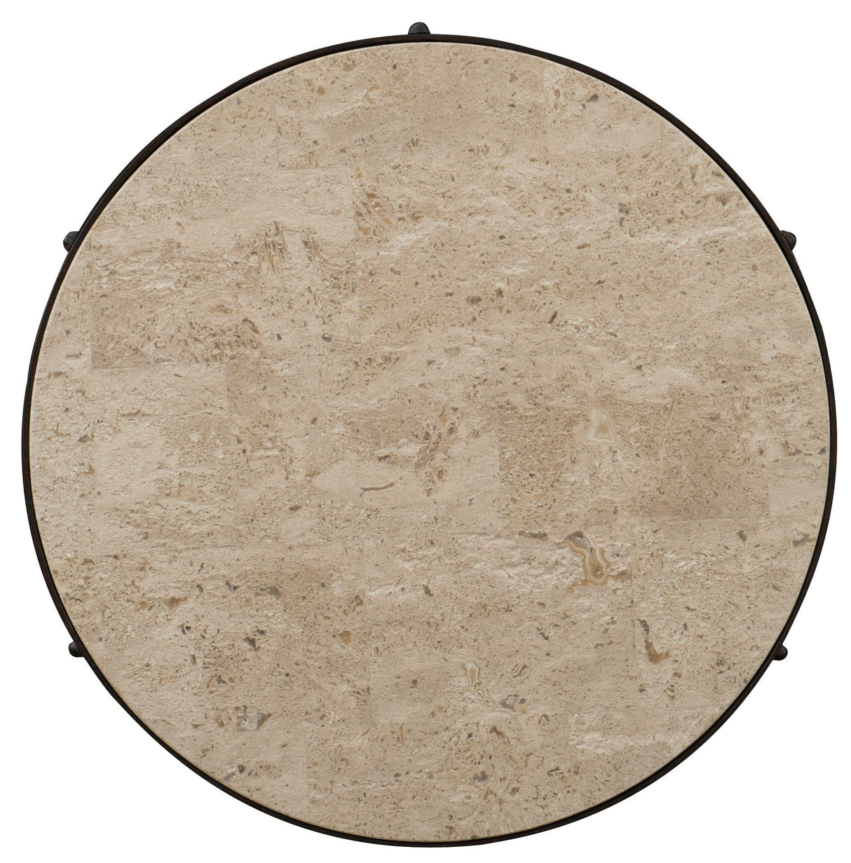 Hill Country - Luckenbach Metal And Stone End Table - Light Brown / Black
