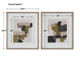 Color Block - Framed Prints, Set Of 2 - Light Brown