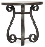 Hill Country - Luckenbach Metal And Stone End Table - Light Brown / Black