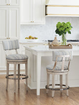 Malibu - Cliffside Swivel Upholstered Bar Stool - Light Blue