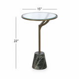 Gianna - Accent Table - Antique Brass / Green Marble