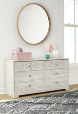 Paxberry - Whitewash - Six Drawer Dresser - Weatherworn